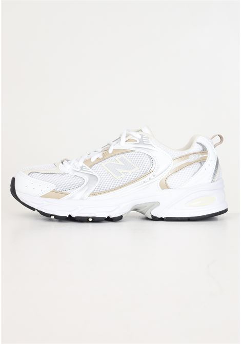 Sneakers uomo modello 530 bianche dorate e argento NEW BALANCE | MR530RDWHITE